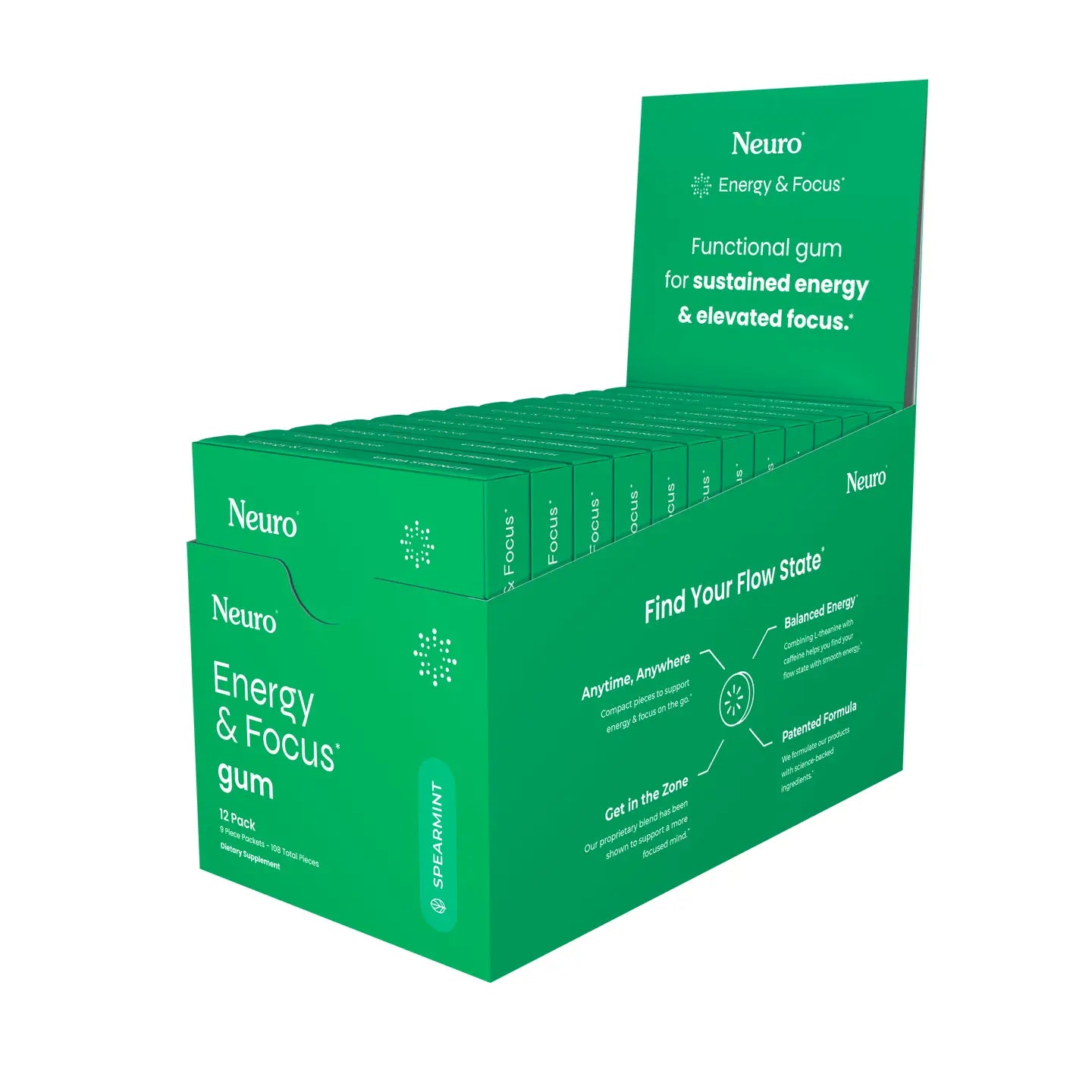 Neuro Energy and Focus Gum Spearmint Single Pack (Canada)