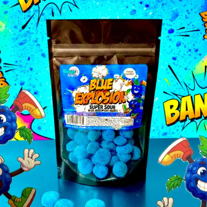 Omega Bursts Blue Explosion Super Sour Blue Rasperry Bom (USA)