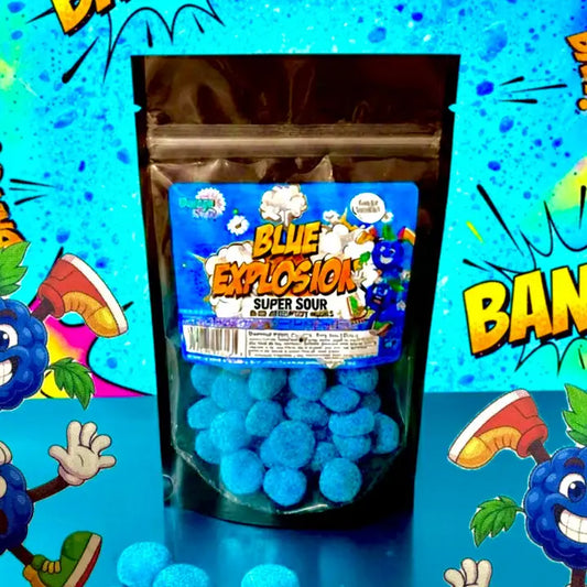 Omega Bursts Blue Explosion Super Sour Blue Rasperry Bom (USA)