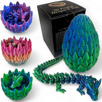 3D Printed Dragon Scale Egg Fidget Toy with Egg Included