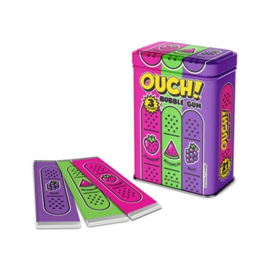 Ouch! Bubble Gum Band-Aids Assorted Flavor Tin, 12ct