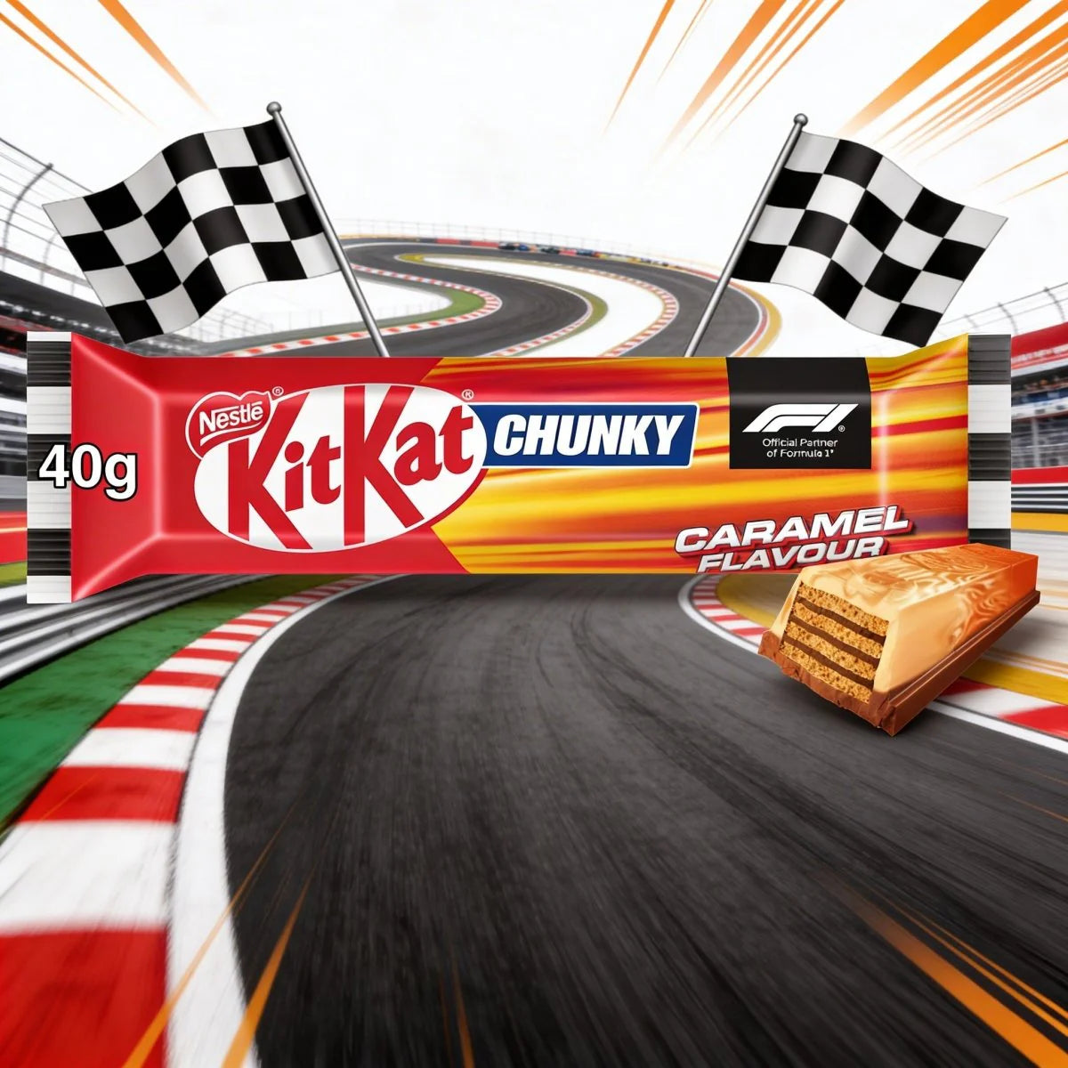KitKat F1 Chunky Caramel Flavour Milk Chocolate Bar (UK)